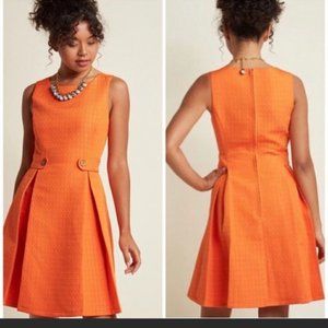 Modcloth So Sixties A-Line Dress in Clementine